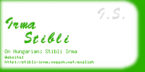 irma stibli business card